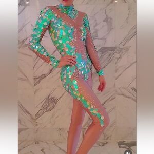 NWOT Mermaid Catsuit Bodysuit Unitard Aerial Circus Costume